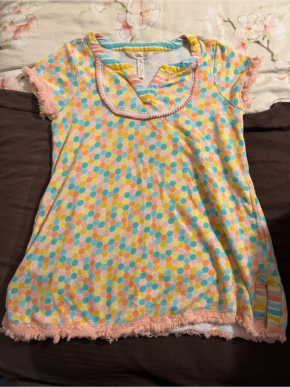 Matilda Jane Size 10 Dream Chasers Dots on Dots Swim Bathing Suit Coverup Girls